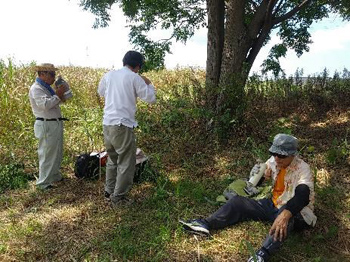 30分ほど作業したあと木陰で水分補給して休憩
