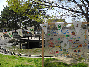 久宝寺緑地の池の浄化イベント「どび流し」