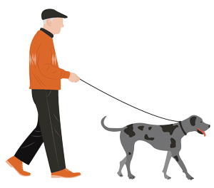 犬を散歩する人のイラスト