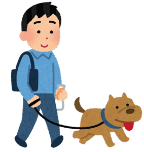 犬を散歩する人のイラスト