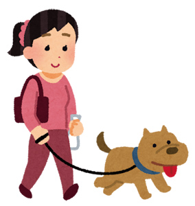 飼い犬と飼い主のイラスト