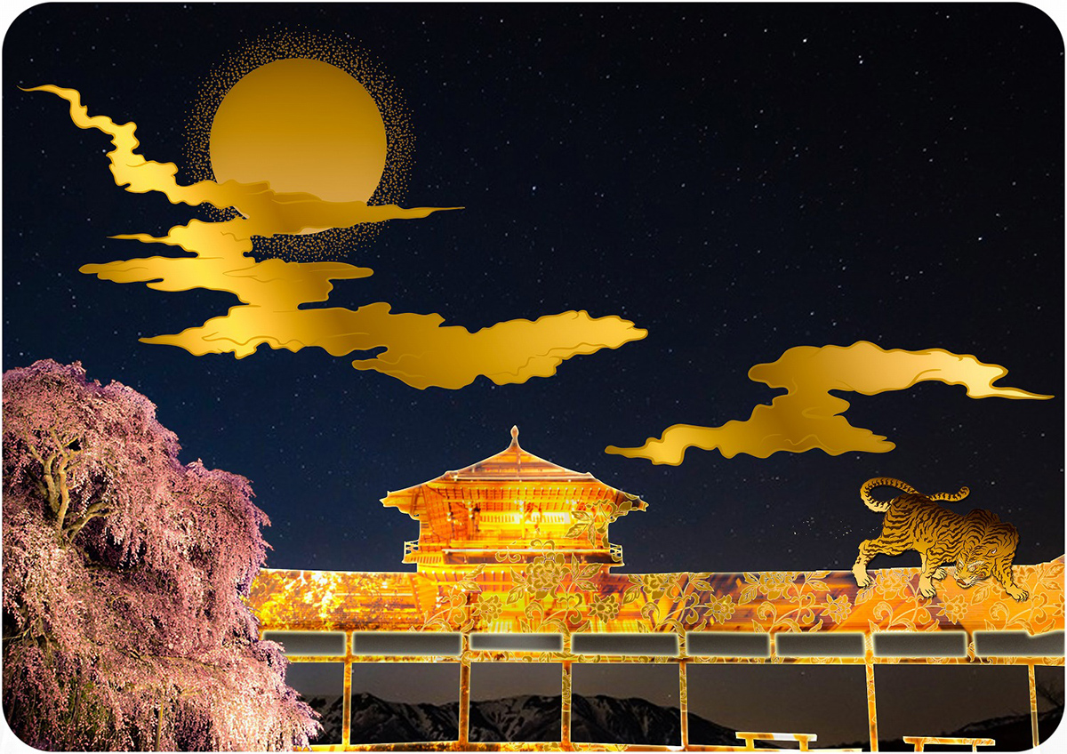 夜桜ライトアップ【長野公園さくらと光の回廊】