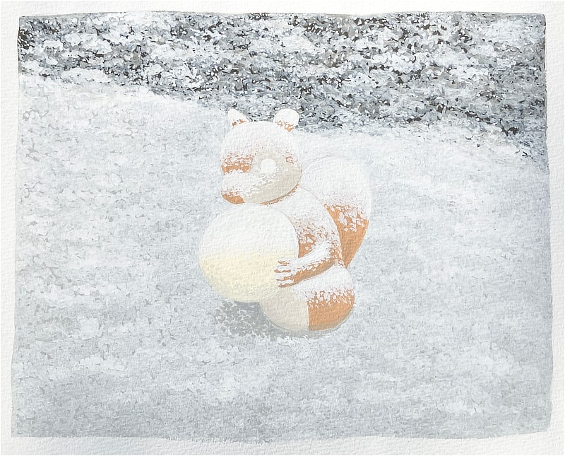 リスくんの雪化粧