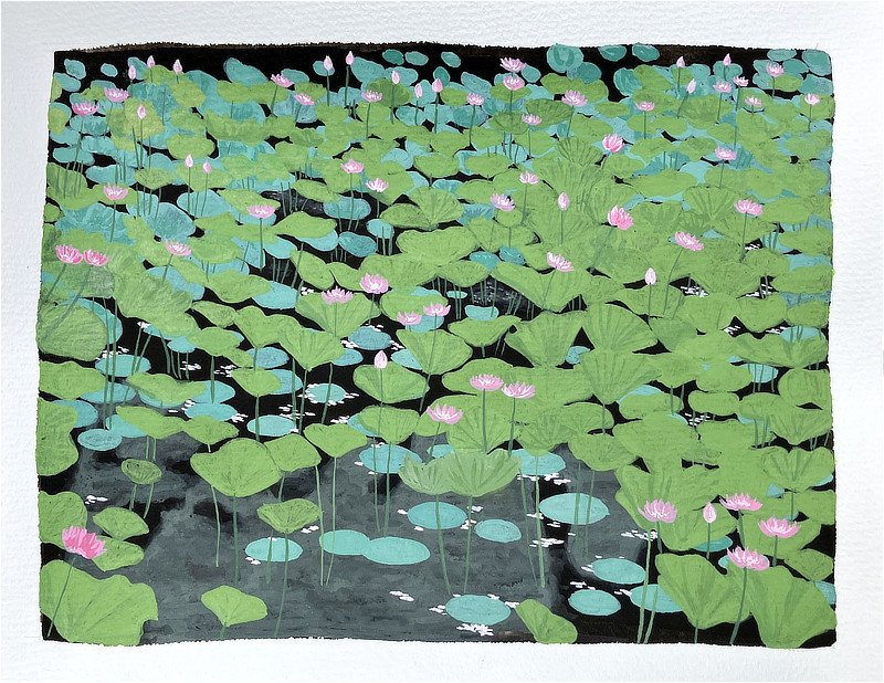 延命寺 蓮池「千重紅」のイラスト