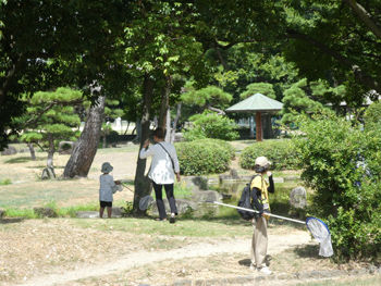 ぬけがらを探して園内をまわります