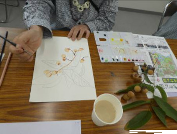 輪郭を描き、色付けしています