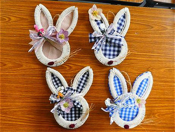 完成したウサギの壁掛け