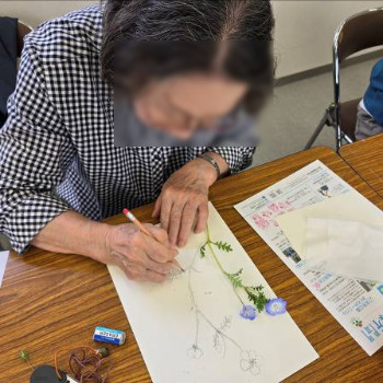 鉛筆で忠実に実物大に書き写してます