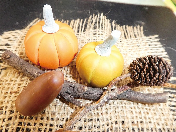 樹脂粘土で作ったかぼちゃの画像
