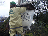 提灯の建て込み（住吉公園）