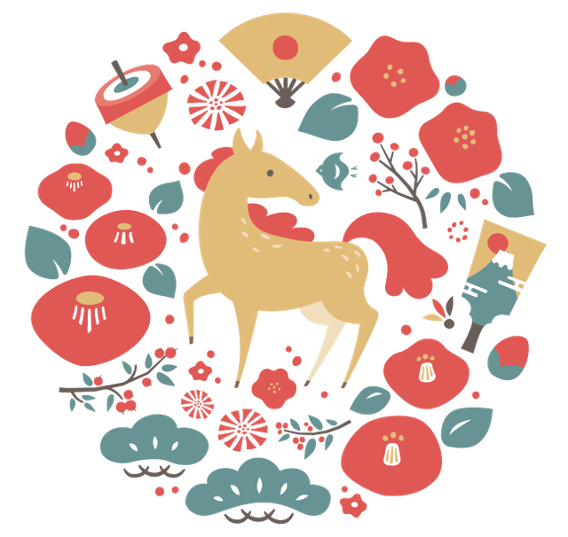 2026年の干支の午のイラスト